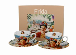 Duo 2 Filiżanki porcelanowe do espresso Mexican Art - Red