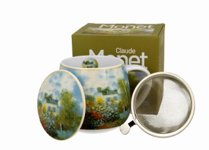 Kubek baryłka  z zaparzaczem THE GARDEN AT ARGENTEUIL inspired by Monet