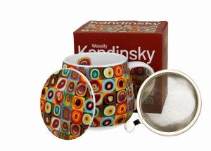 Kubek baryłka  z zaparzaczem SQUARES WITH CIRCLES inspired by W. Kandinsky