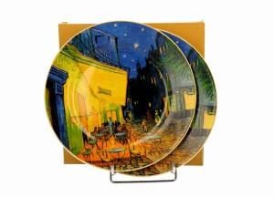 Komplet 2 talerze deserowe Terrace at Night - V. van Gogh
