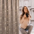 Zasłona Welwetowa 140x250 MOLLY brąz+szampan Eurofirany Na Przelotkach 5903571722928