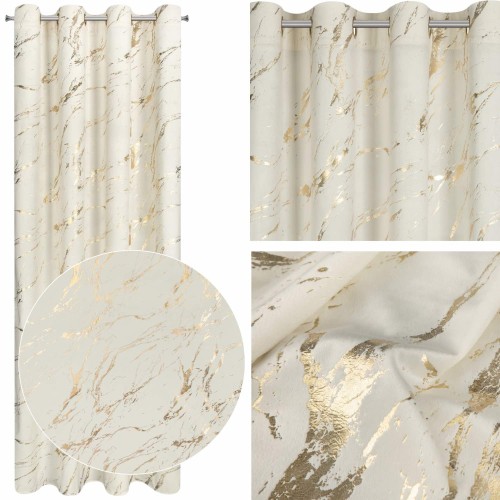 Zasłona Welwetowa 140x250 MOLLY krem+szampan Eurofirany Na Przelotkach 5903571722935
