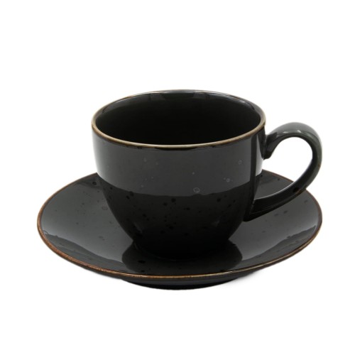 Alumina Bogucice Graphite Filiżanka ze spodkiem 300 ml 5903517095611