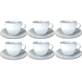 Komplet 6 filiżanek ze spodkami 320 ml Base Black Bogucice 5903517124205