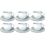 Komplet 6 filiżanek ze spodkami 320 ml Base Black Bogucice