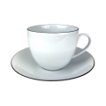 Komplet 6 filiżanek ze spodkami 320 ml Base Black Bogucice 5903517124205