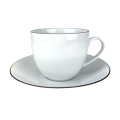 Komplet 6 filiżanek ze spodkami 320 ml Base Black Bogucice 5903517124205