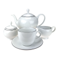 Komplet 6 filiżanek ze spodkami 320 ml Base Black Bogucice 5903517124205