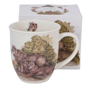 Kubek ŚWIAT ZWIERZĄT 400 ml WILKI DUO