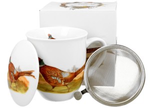 Kubek z zaparzaczem i przykrywką  400 ml Ptasi Świat - BAŻANT