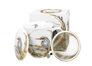 Kubek z zaparzaczem i przykrywką Ptasi Świat - ZIMORODEK ZWYCZAJNY