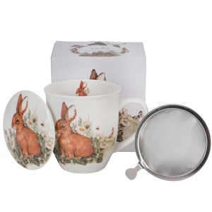 Kubek z zaparzaczem i przykrywką  Świat Zwierząt - ZAJĄC