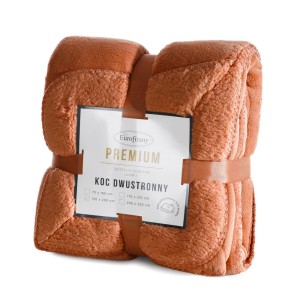 Koc dwustronny TEDY 170x210 Cegła miękki puszysty ciepły