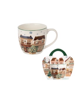 Duo Kubek 460 ml „w koszyczku” CHRISTMAS CITY 2 – Kolekcja Świąteczna
