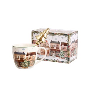 Duo Kubek 460 ml z metalowym zaparzaczem w kształcie choinki CHRISTMAS CITY 2