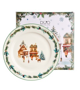 Duo Duży talerz CHRISTMAS VILLAGE – Kolekcja Świąteczna
