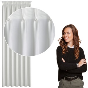 Zasłona zaciemniająca welwetowa na taśmie flex 80x270 MELANIE biały