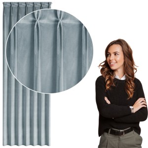 Zasłona zaciemniająca welwetowa na taśmie flex 80x270 MELANIE srebrny