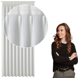 Zasłona zaciemniająca welwetowa na taśmie flex 125x270 MELANIE biały