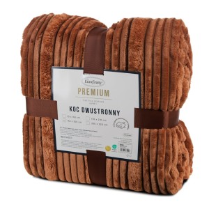 Koc dwustronny NINA 200x220 Cegła miękki puszysty ciepły