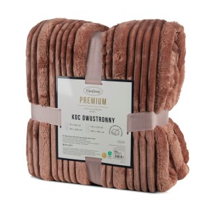 Koc dwustronny NINA 200x220 Mocha miękki puszysty ciepły