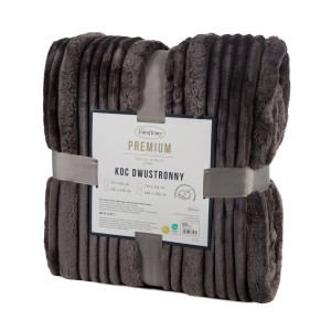 Koc dwustronny NINA 150x200 Stalowy miękki puszysty ciepły