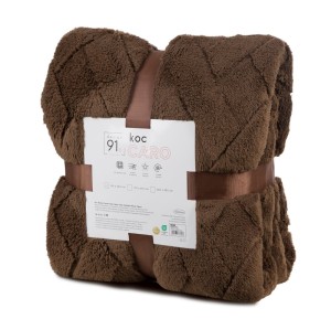 Koc z mikrofibry miękki ciepły puszysty CARO 150x200 Ciemny Brąz