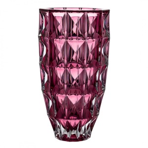 BOHEMIA DIAMOND PINK KRYSZTAŁOWY WAZON 280MM