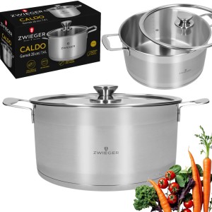ZWIEGER GARNEK STALOWY Z POKRYWĄ NON-STICK INDUKCJA GAZ CALDO 28CM 7,4 L