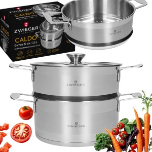 ZWIEGER CALDO GARNEK PAROWAR GARNEK DO GOTOWANIA NA PARZE Z WKŁADEM INDUKCJA GAZ 22CM 3,5