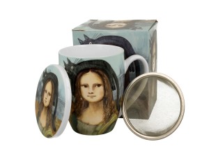 DUO Kubek z zaparzaczem Koci Świat MONA LISA Z KOTEM