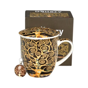 DUO Kubek z zaparzaczem z zawieszką TREE OF LIFE BROWN inspired by Klimt