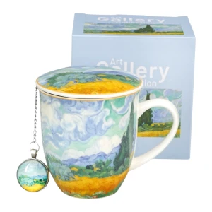 Kubek z zaparzaczem z zawieszką WHEAT FIELD inspired by Van Gogh