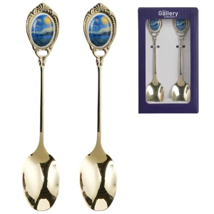 DUO Zestaw 2 złote łyżeczki STARRY NIGHT inspired by Van Gogh
