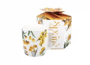 Kubek  Żółte Kwiaty 400 ml New Bone China w pudełku ozdobnym