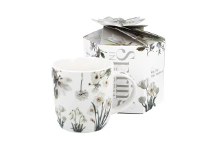 Kubek  Białe Kwiaty 400 ml New Bone China w pudełku ozdobnym