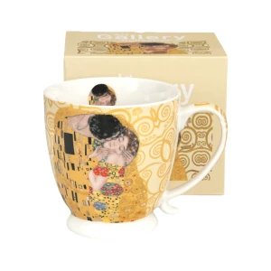 Kubek na stopce THE KISS ECRU inspired by Klimt