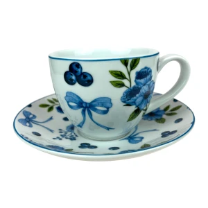 Filiżanka ze spodkiem porcelanowa ARIA 300 ml Bogucice