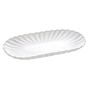 Patera dekoracyjna ceramiczna AVRIL kremowa 31 x 16 x 3 cm