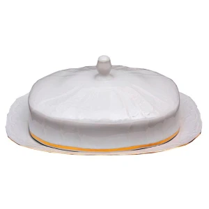 Maselniczka porcelanowa Bernadotte Ivory Gold ze złotą obwódką