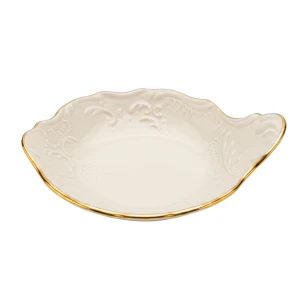 Miseczka do kawioru Bernadotte Ivory Gold 11 cm złota obręcz