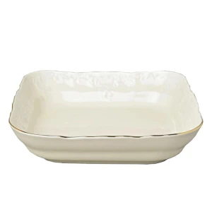Salaterka kwadratowa 16 cm porcelanowa Bernadotte Ivory Gold