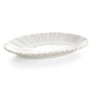 Patera dekoracyjna ceramiczna Avril 31x20x3 cm kremowa