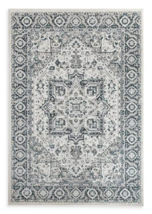 Dywan 60x100 cm niebiesko-kremowy klasyczny vintage ELORA2 Eurofirany