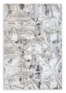 Dywan 60x100 cm stalowy nowoczesny abstrakcyjny MILAN5 Eurofirany