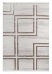 Dywan 60x100 cm jasnokremowy geometryczny AURA12 Eurofirany