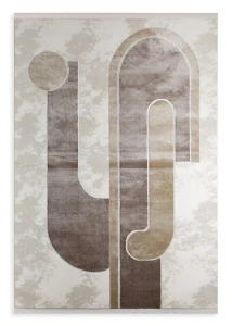 Dywan 80x150 cm beżowy geometryczny nowoczesny AURA7 Eurofirany