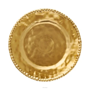 Villa Italia Złoty talerz do ciasta porcelanowy 26 cm MESTIERE GOLD