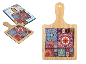 CARMANI Podstawka pod garnek ceramiczno-drewniana motyw marokański