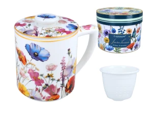 Kubek z zaparzaczem i przykrywką - L. Lozano, Lady`s Floral Symphony (CARMANI)
